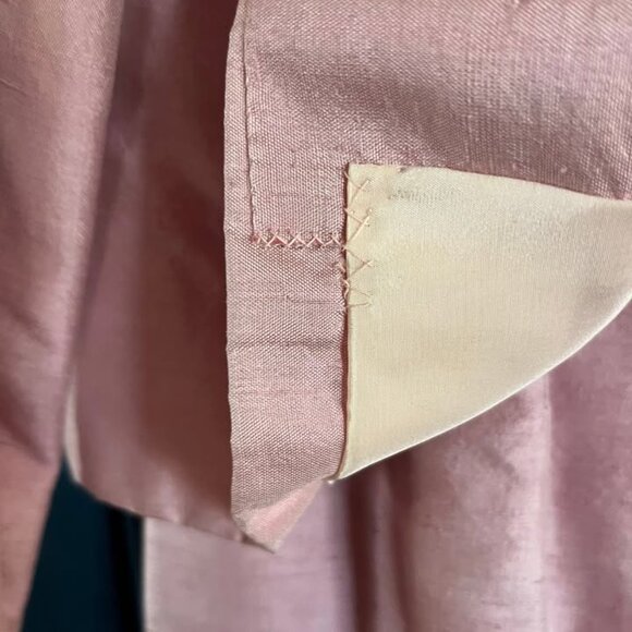 Handmade 60s vintage shantung silk skirt suit - Picture 3 of 5